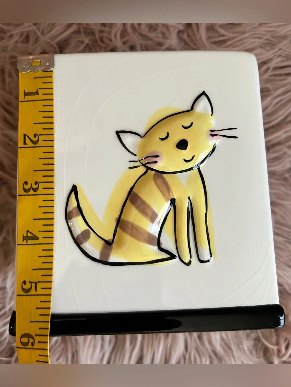 Jenny Faw Ceramic Dog Cat Tissue Box
